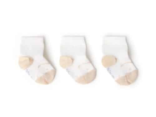 Tip Toey Joey - Foot Friendly Socks (3 pairs) / White & Natural