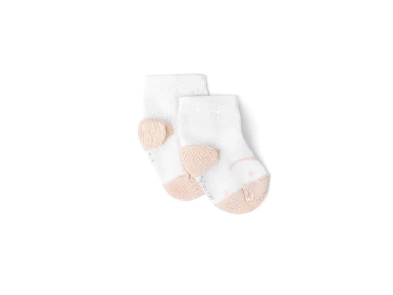Tip Toey Joey - Foot Friendly Socks (3 pairs) / White & Natural - Image 3