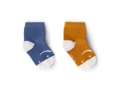 Tip Toey Joey - Foot Friendly Socks (2 pairs) / Azul & Mostarda